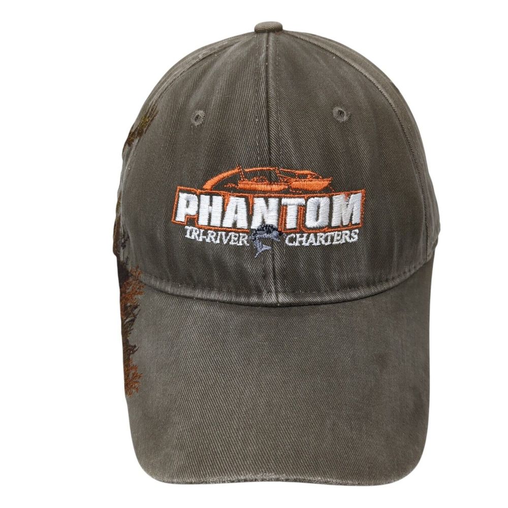 Phantom Tri-River Charters Strapback Hat Brown One Size Distressed Dri-Duck